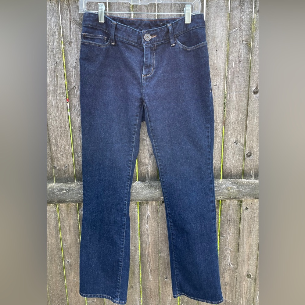 Eddie Bauer Jeans Womens Size 4S Classic Barely Boot Dark Wash Denim Blue